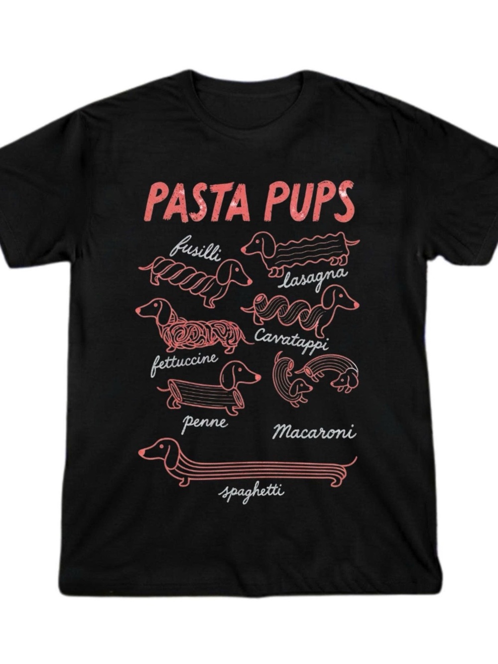 Pasta Pups Black Funny Dachshund Shirt